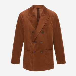 Bonobos Double-Breasted Corduroy Blazer in Chestnut Brown